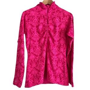 Athleta Pink Floral Pull Over - Size Medium